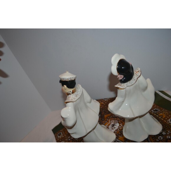 Vintage 1950s Statues Asian Couple Florence Ceramics Pasadena - Picture 5 of 6